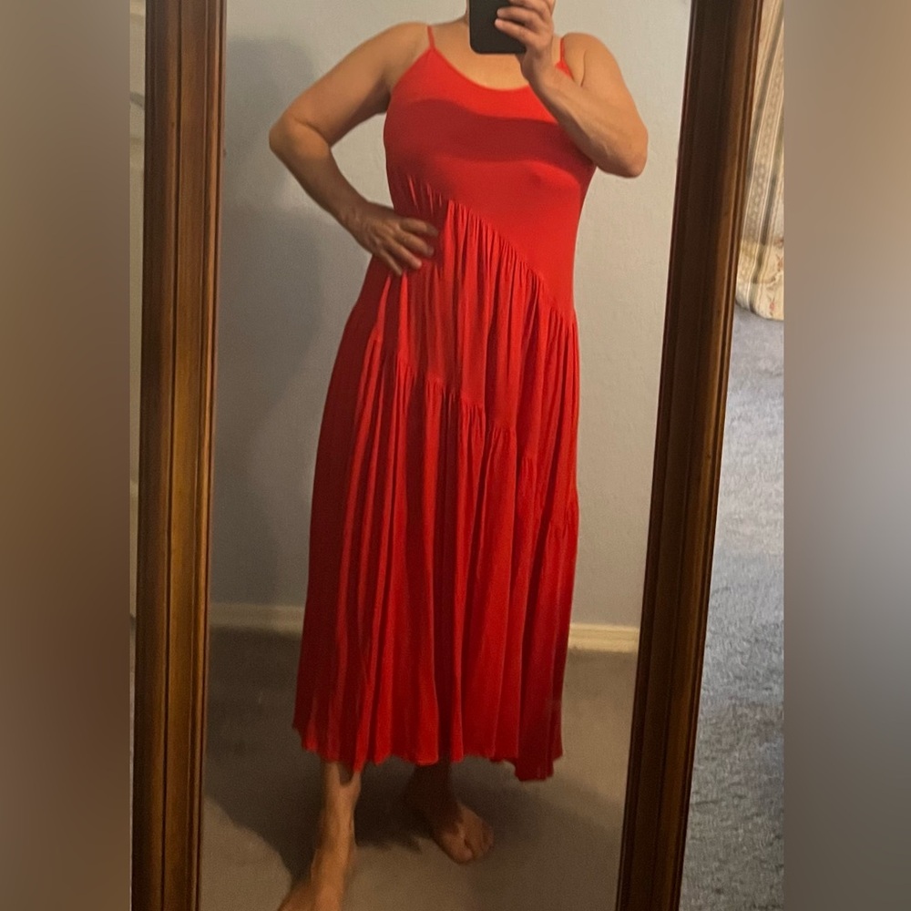 NWT. DKNY long sleeveless dress. Size L.